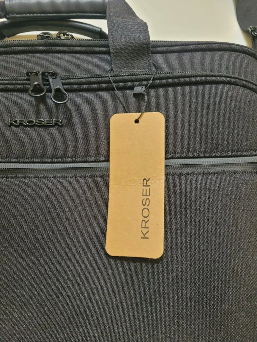 KROSER Black Expandable Laptop Bag Briefcase Travel Bag Shoulder Strap Business